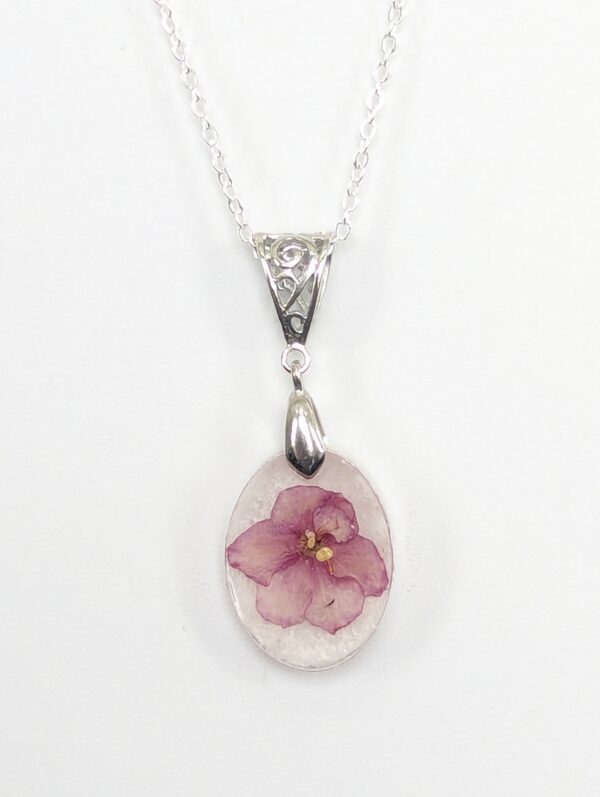 Ness Angel Babe African Violet Preserved In A Resin Necklace - Image 6