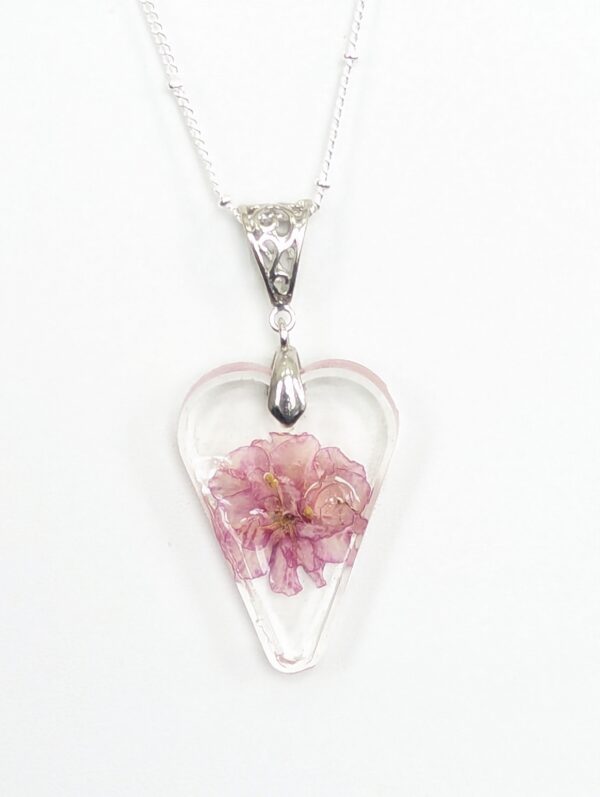 Ness Angel Babe African Violet Preserved In A Resin Necklace - Image 2