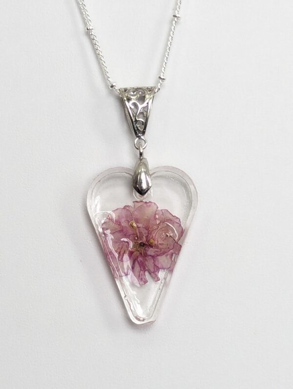 Ness Angel Babe African Violet Preserved In A Resin Necklace - Image 3