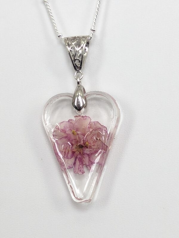 Ness Angel Babe African Violet Preserved In A Resin Necklace - Image 4