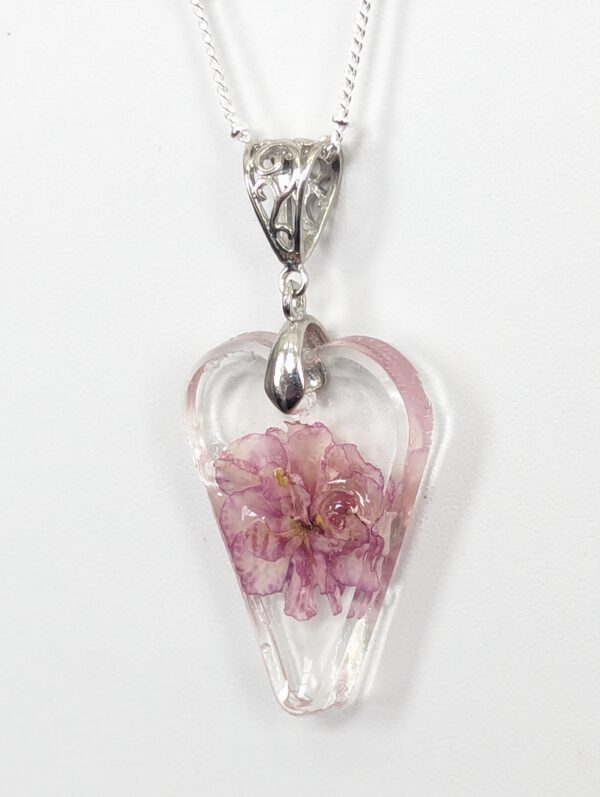 Ness Angel Babe African Violet Preserved In A Resin Necklace - Image 5