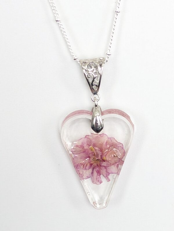 Ness Angel Babe African Violet Preserved In A Resin Necklace - Image 6